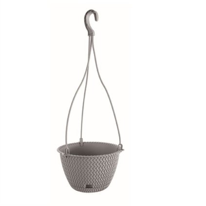 Květináč závěsný SPLOFY ROUND W šedý kámen 23cm  PROSPERPLAST