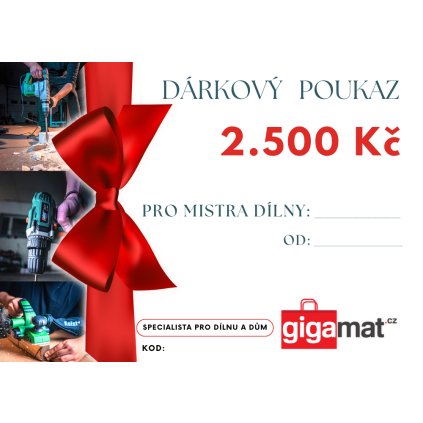 Dárkový poukaz GIGAMAT 2500 Kč