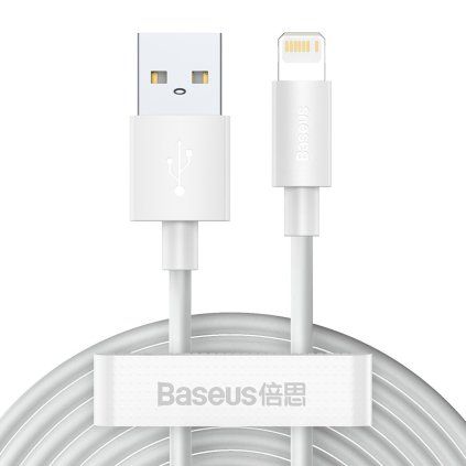Baseus Simple Wisdom Data kabel Kit USB to Lightning 2.4A (2PCS/Set）1.5m - bílý
