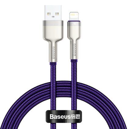Kabel USB pro Lightning Baseus Cafule, 2,4 A, 1 m (fialový)