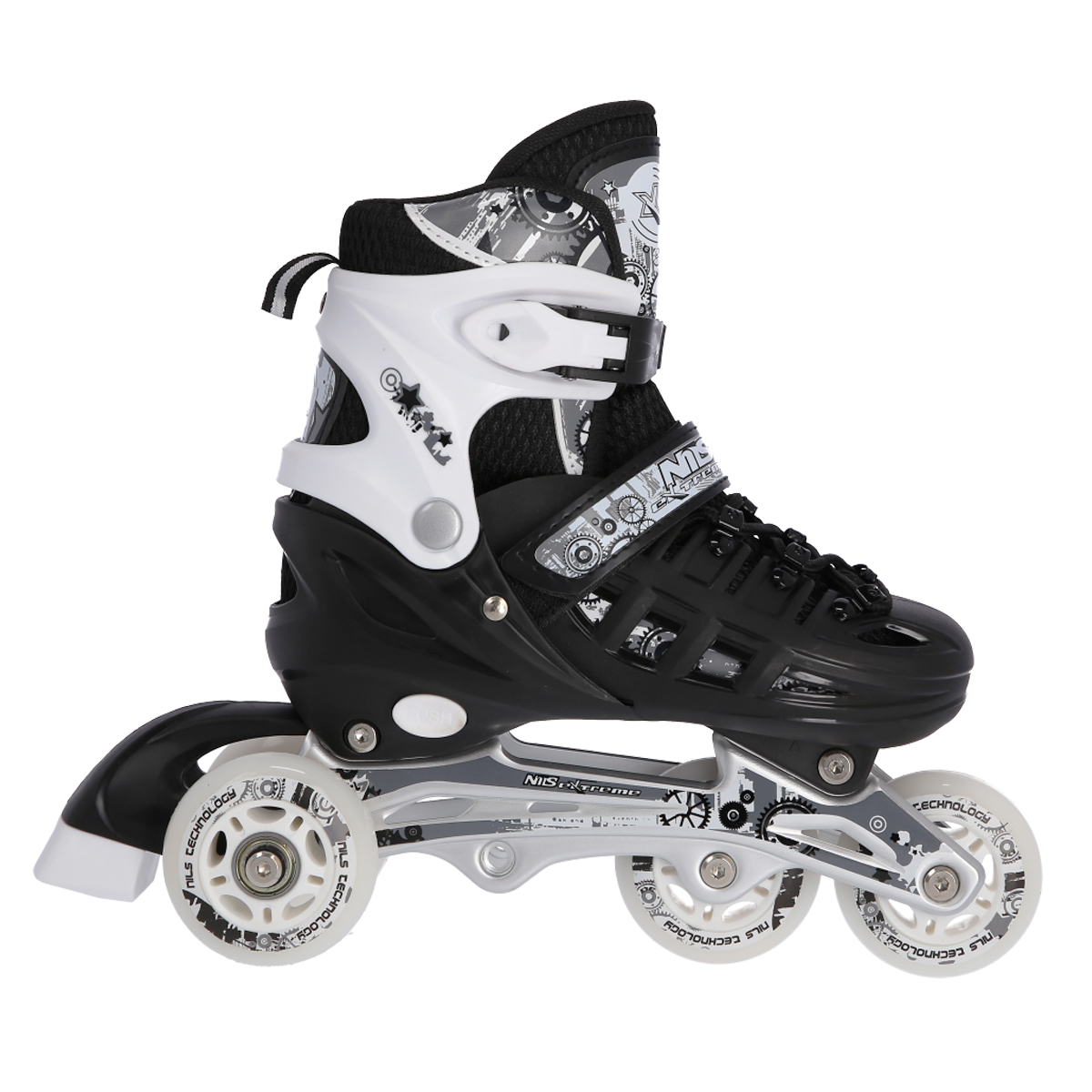 NH10905 ČERNÉ VEL.S(31-34) ZIMNÍ BRUSLE 4V1 NILS EXTREME