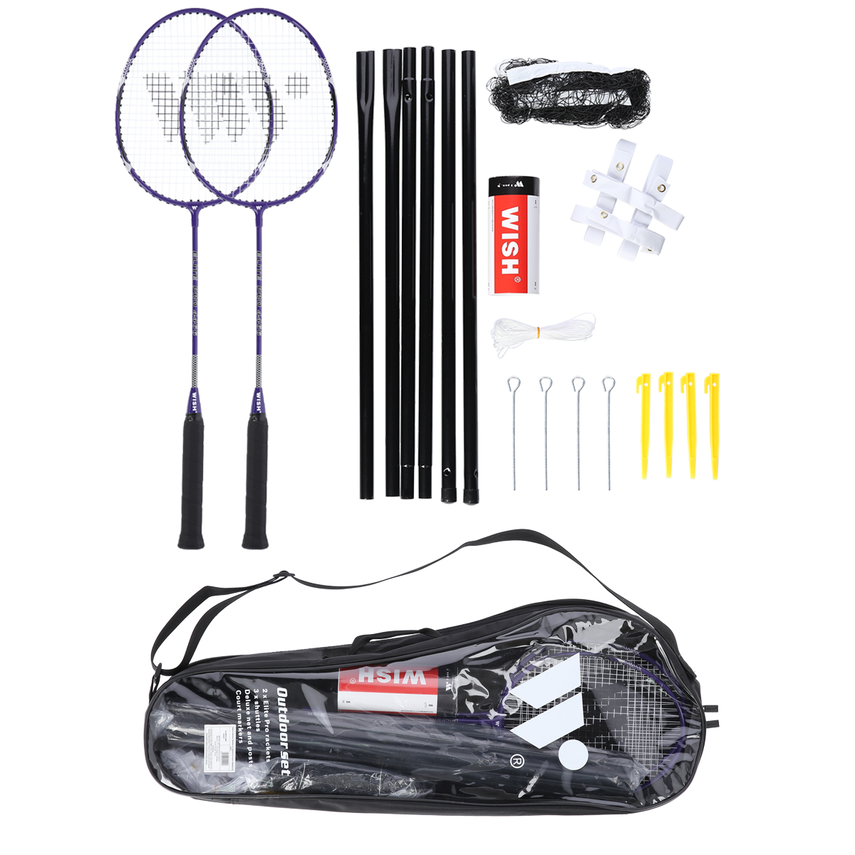 ALUMTEC 4466 FIALOVÁ SADA RAKET NA BADMINTON WISH