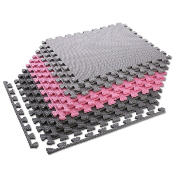 MP10 RŮŽOVÁ-ŠEDÁ OCHRANNÁ PUZZLE PODLOŽKA ONE FITNESS