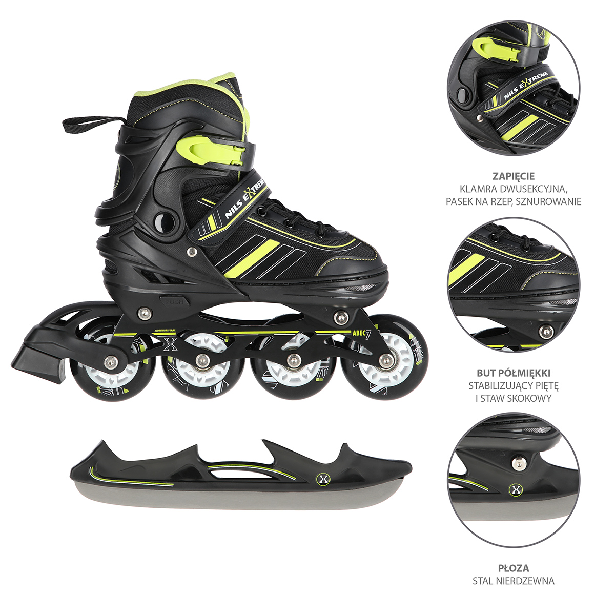 NH18191 ČERNO-ŽLUTÉ VEL.S(29-33) BRUSLE 2V1 NILS EXTREME