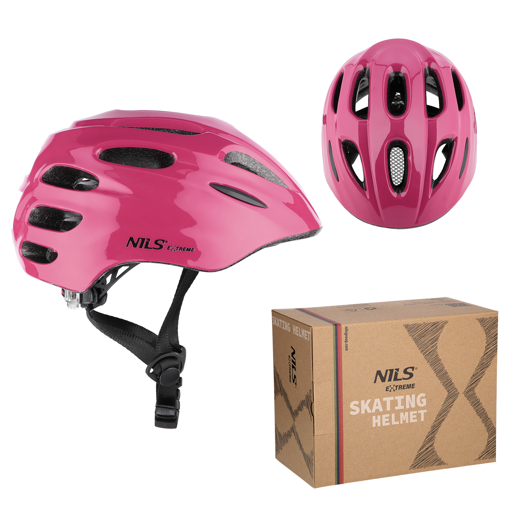 MTW01 RŮŽOVÁ VEL.S (47-55 CM) HELMA S BLIKAČKOU NILS EXTREME