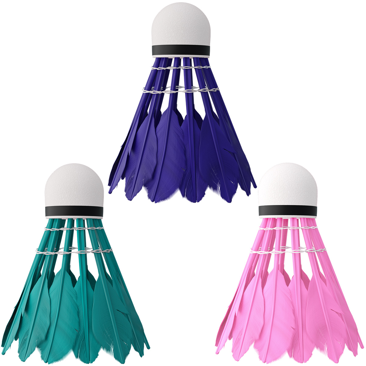 NBL6213 BADMINTONOVÉ MÍČKY Z PEŘÍ MULTICOLOR 3 KS NILS