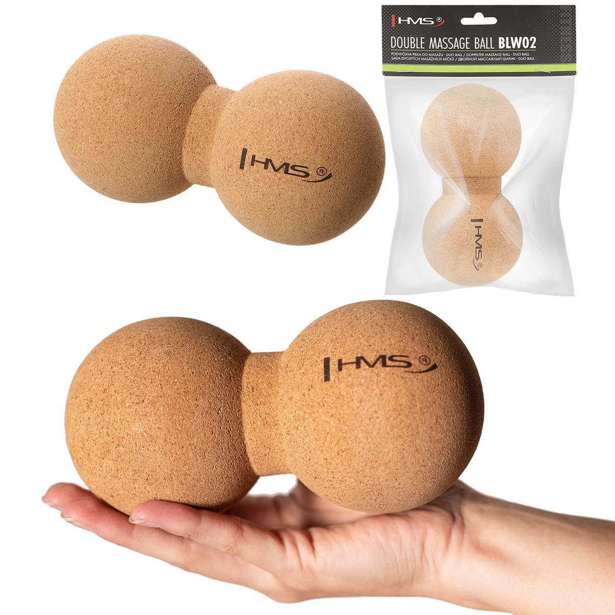 BLW02 KORKOVÝ DVOJITÝ MASÁŽNÍ MÍČ LACROSSE BALL HMS