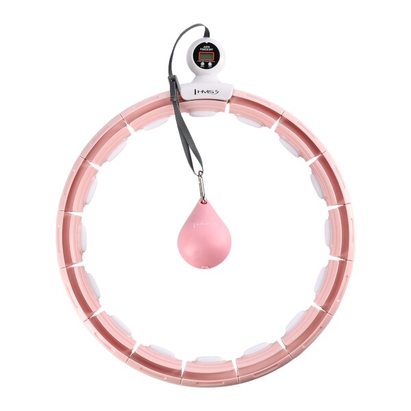 HHM15 RŮŽOVÁ HULA HOOP OBRUČ SE ZÁVAŽÍM, MAGNETY A POČÍTADLEM HMS
