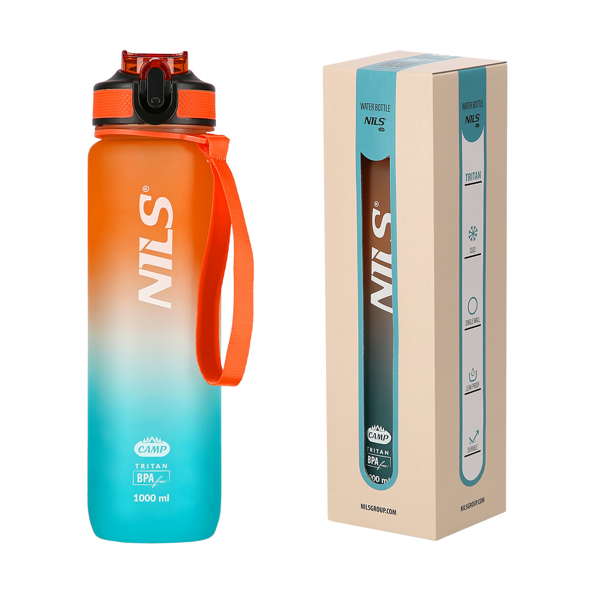 NCD68 ORANŽOVO-MODRÁ TRITANOVÁ LÁHEV NA PITÍ 1000 ML NILS CAMP