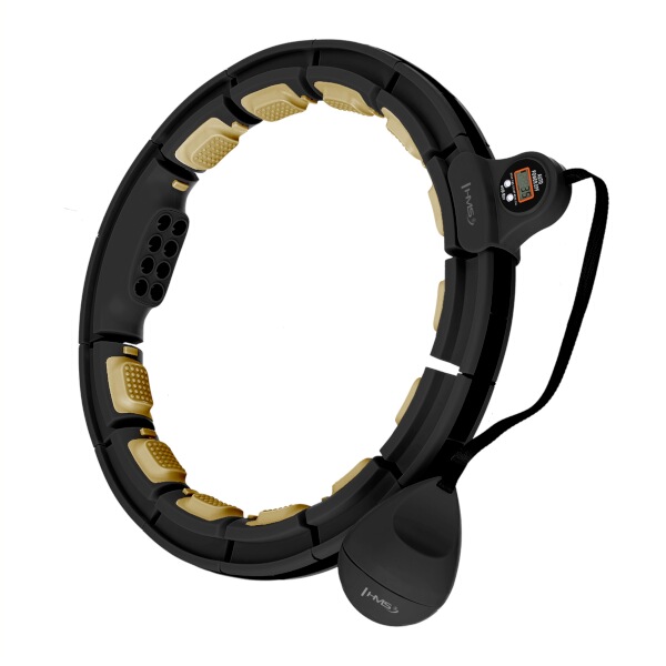 HHM13 ČERNÁ HULA HOOP OBRUČ SE ZÁVAŽÍM, MAGNETY A POČÍTADLEM HMS