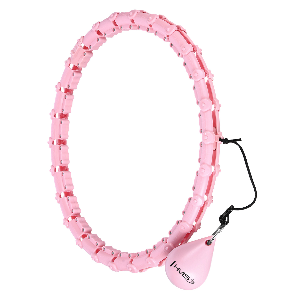 HHW11 PLUS SIZE RŮŽOVÁ MASÁŽNÍ HULA HOOP OBRUČ SE ZÁVAŽÍM HMS