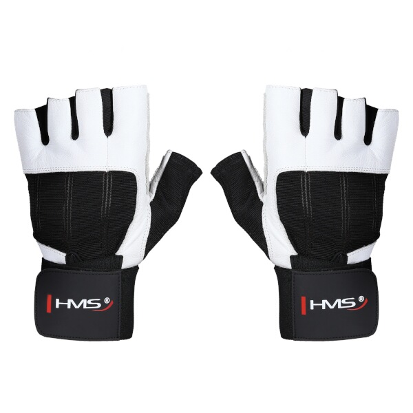 RST04 BÍLÉ VEL.S FITNESS RUKAVICE HMS