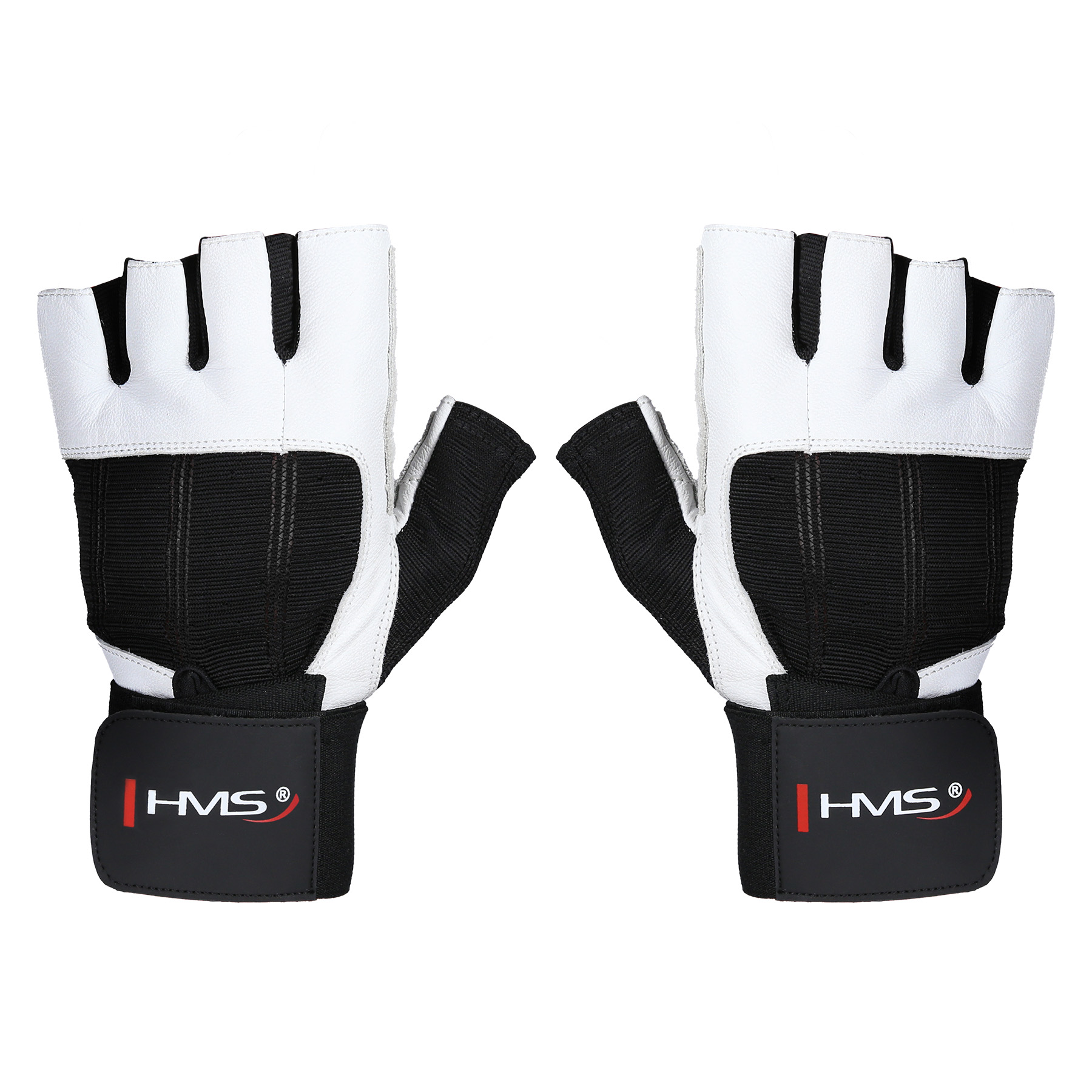 RST04 BÍLÉ VEL.S FITNESS RUKAVICE HMS