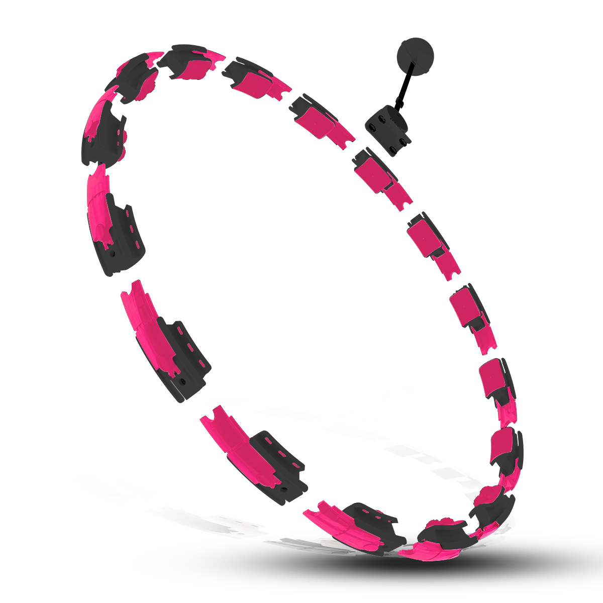HHM16 ČERNÁ HULA HOOP OBRUČ SE ZÁVAŽÍM, MAGNETY A POČÍTADLEM HMS