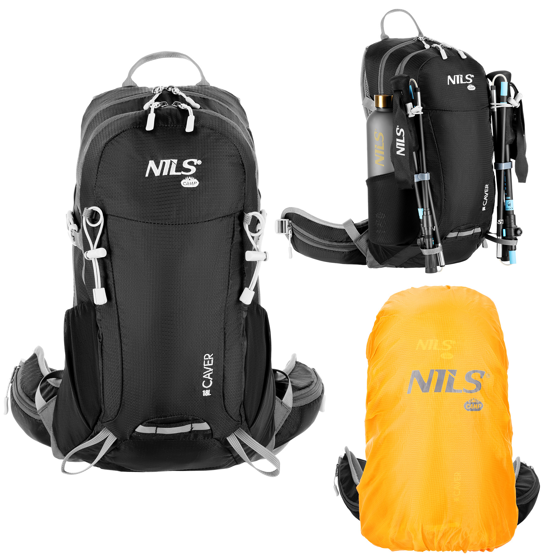 NC1950 CAVER ČERNÝ TURISTICKÝ BATOH 18L NILS CAMP