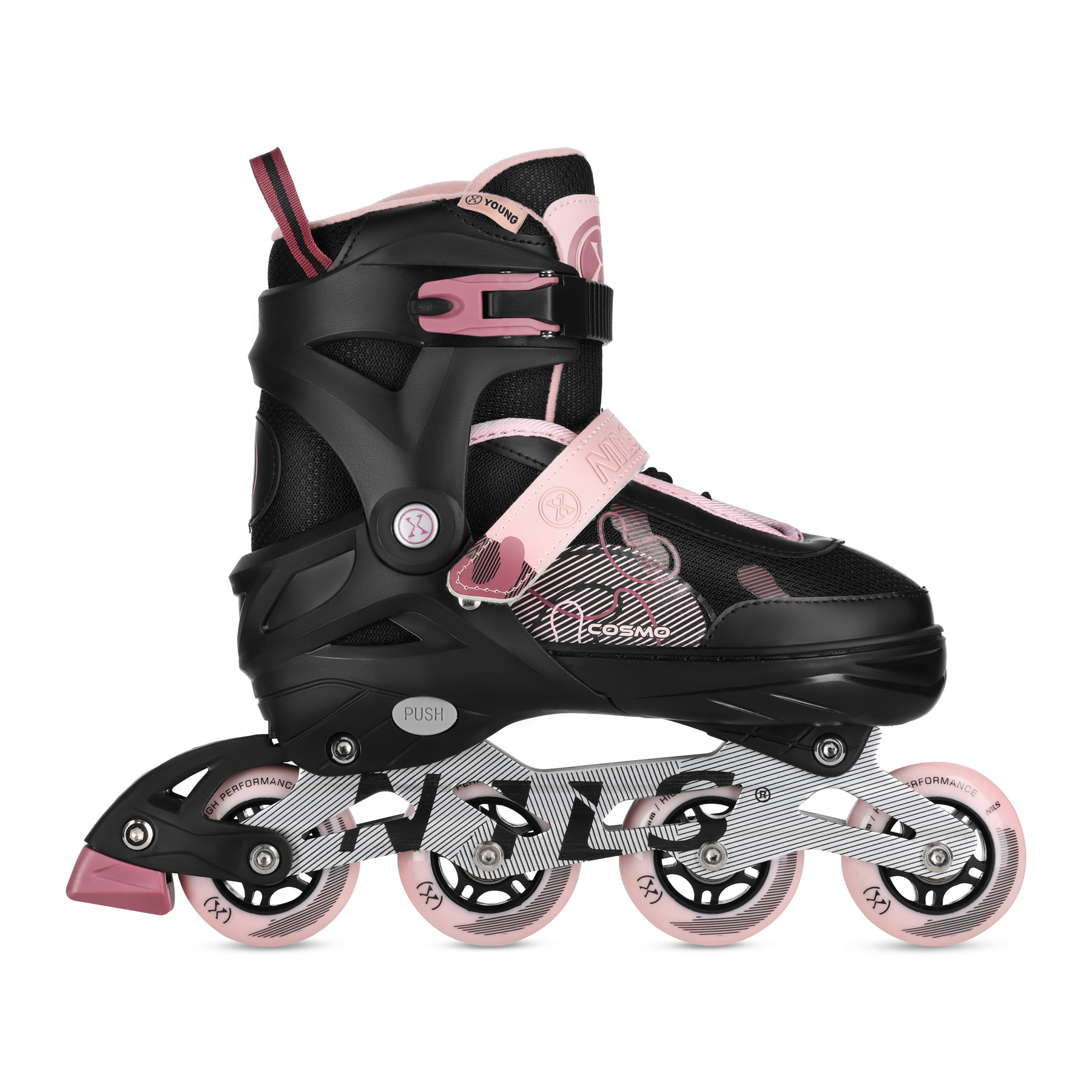 NA13808 RŮŽOVÉ VEL.M(34-37) KOLEČKOVÉ BRUSLE NILS EXTREME