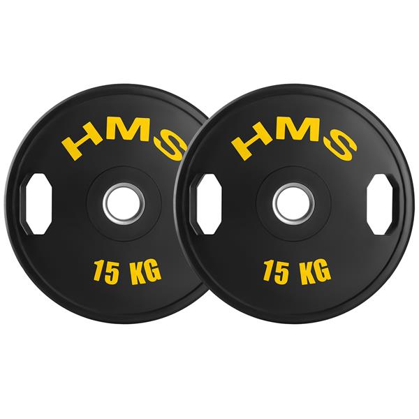 TOG15 SADA POGUMOVANÝCH OLYMPIJSKÝCH KOTOUČŮ 2 x 15 KG HMS