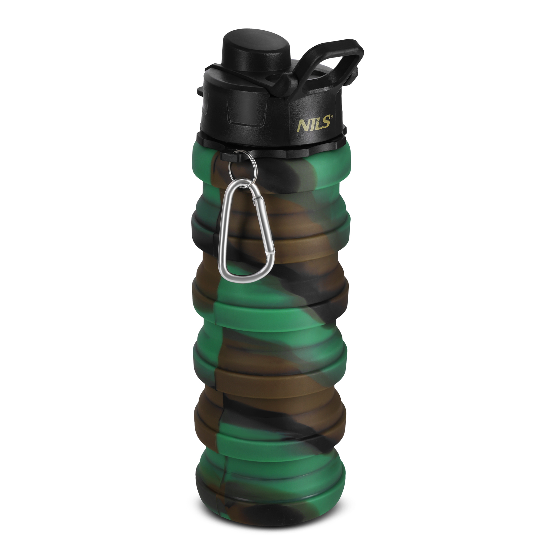 NC4106 ZELENÁ SILIKONOVÁ SKLÁDACÍ LÁHEV 500ML NILS CAMP