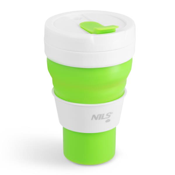 NC4103 SV.ZELENÝ SILIKONOVÝ SKLÁDACÍ HRNEK 600ML NILS CAMP