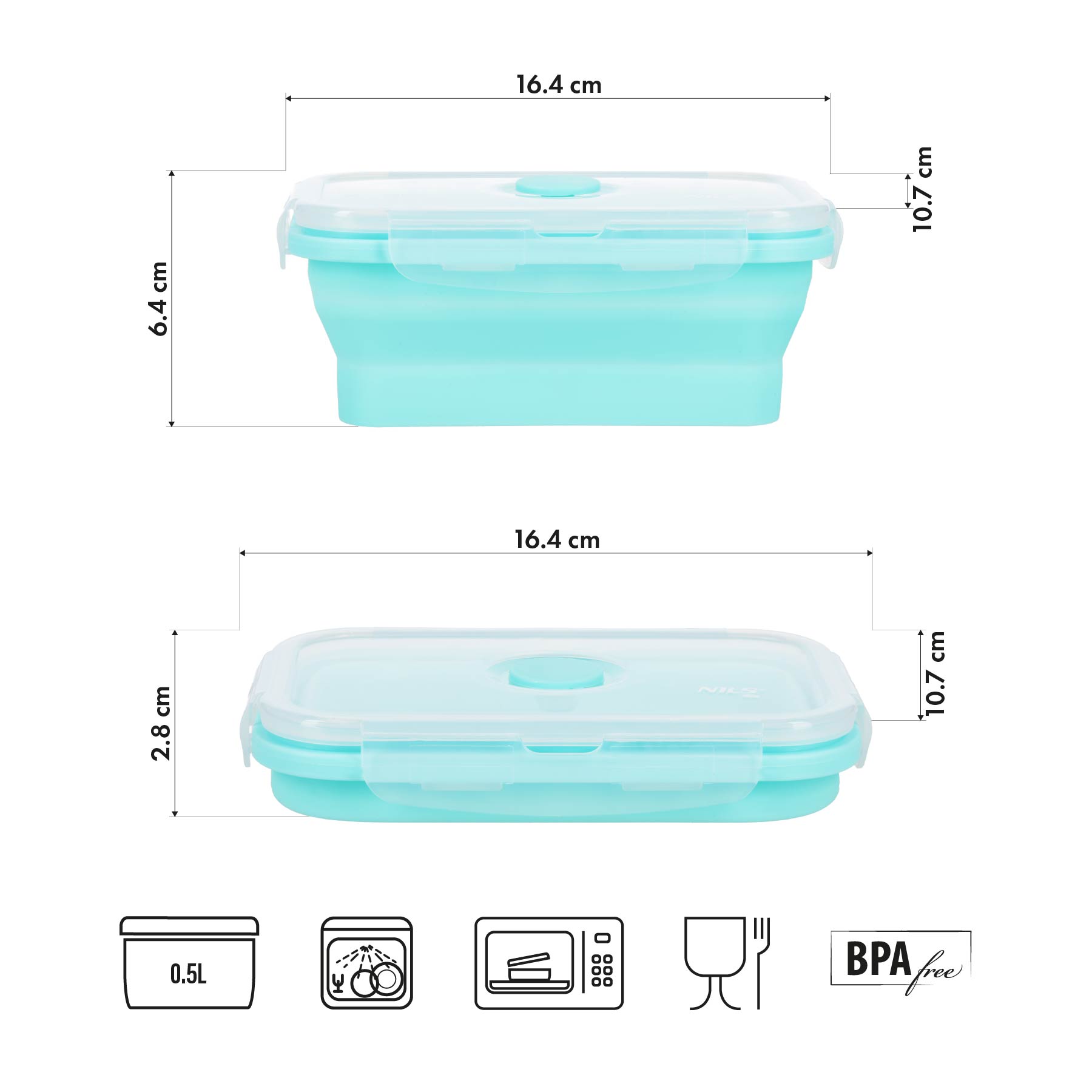 NC4105 MÁTOVÝ SKLÁDACÍ SVAČINOVÝ BOX 500ML NILS CAMP