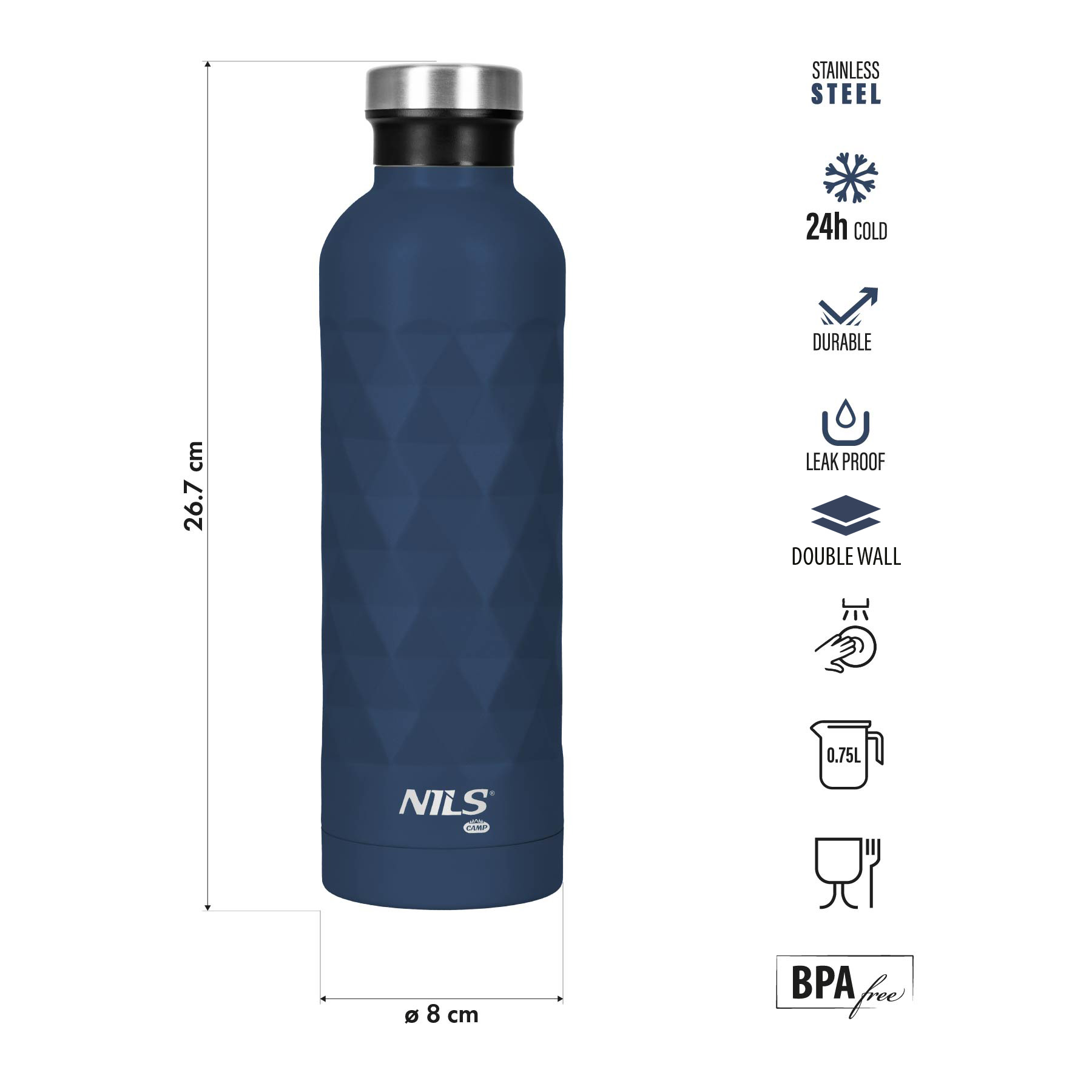 NC3805 MODRÁ TERMOLÁHEV 750ML NILS CAMP