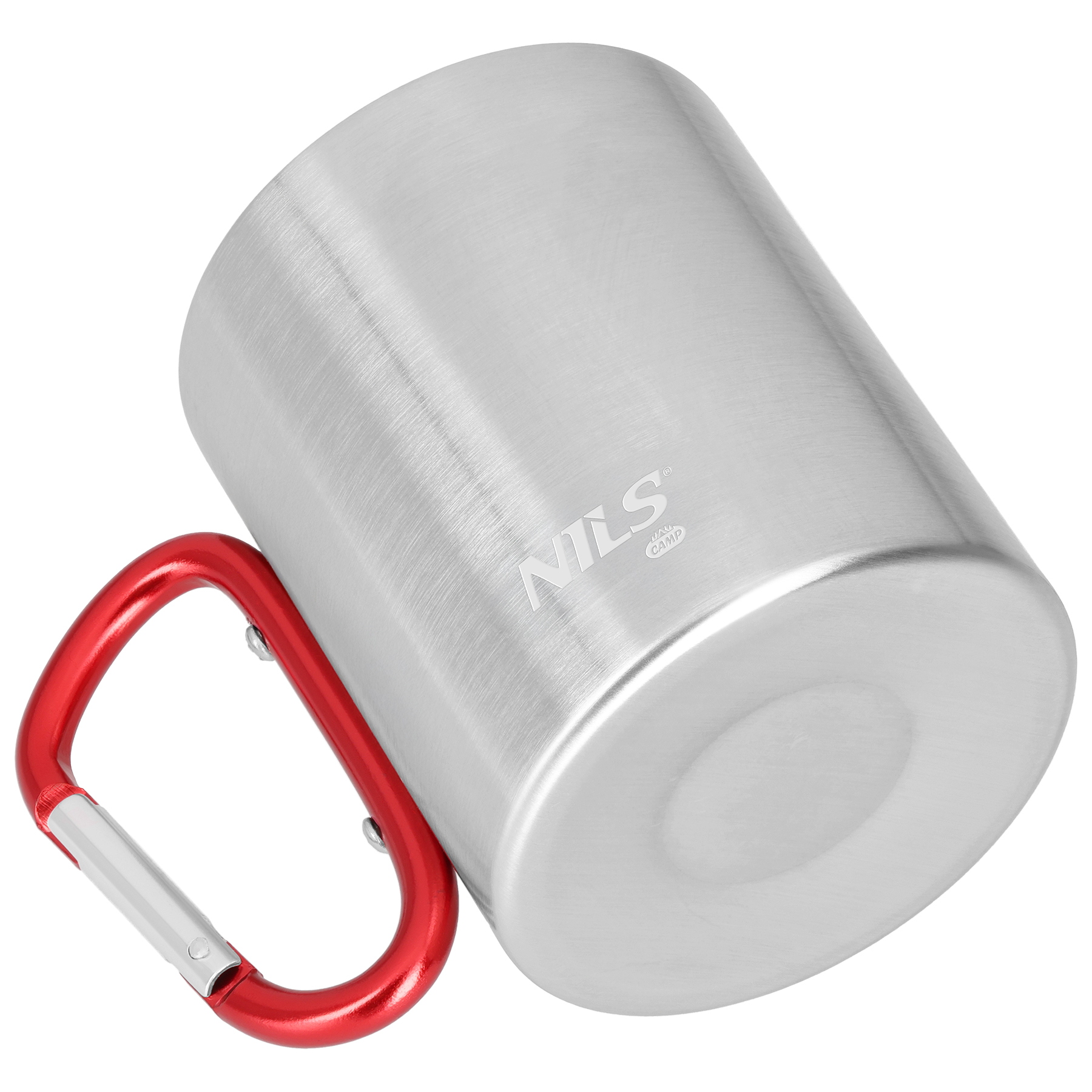 NC17110 ČERVENÝ KEMPIGOVÝ HRNEK 300ML S KARABINOU NILS CAMP