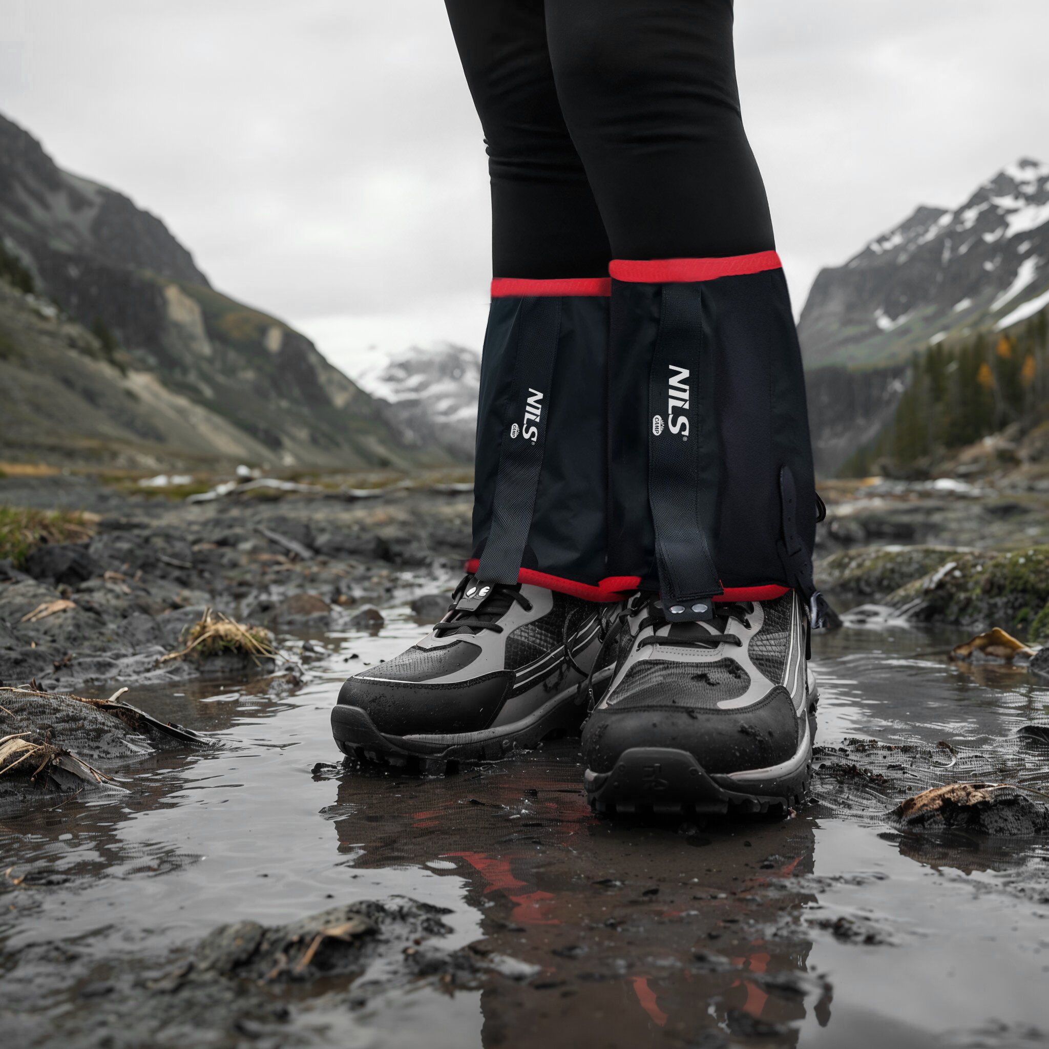 NC17113 ČERVENÉ BĚŽECKÉ NÁVLEKY - GAITERY NILS CAMP