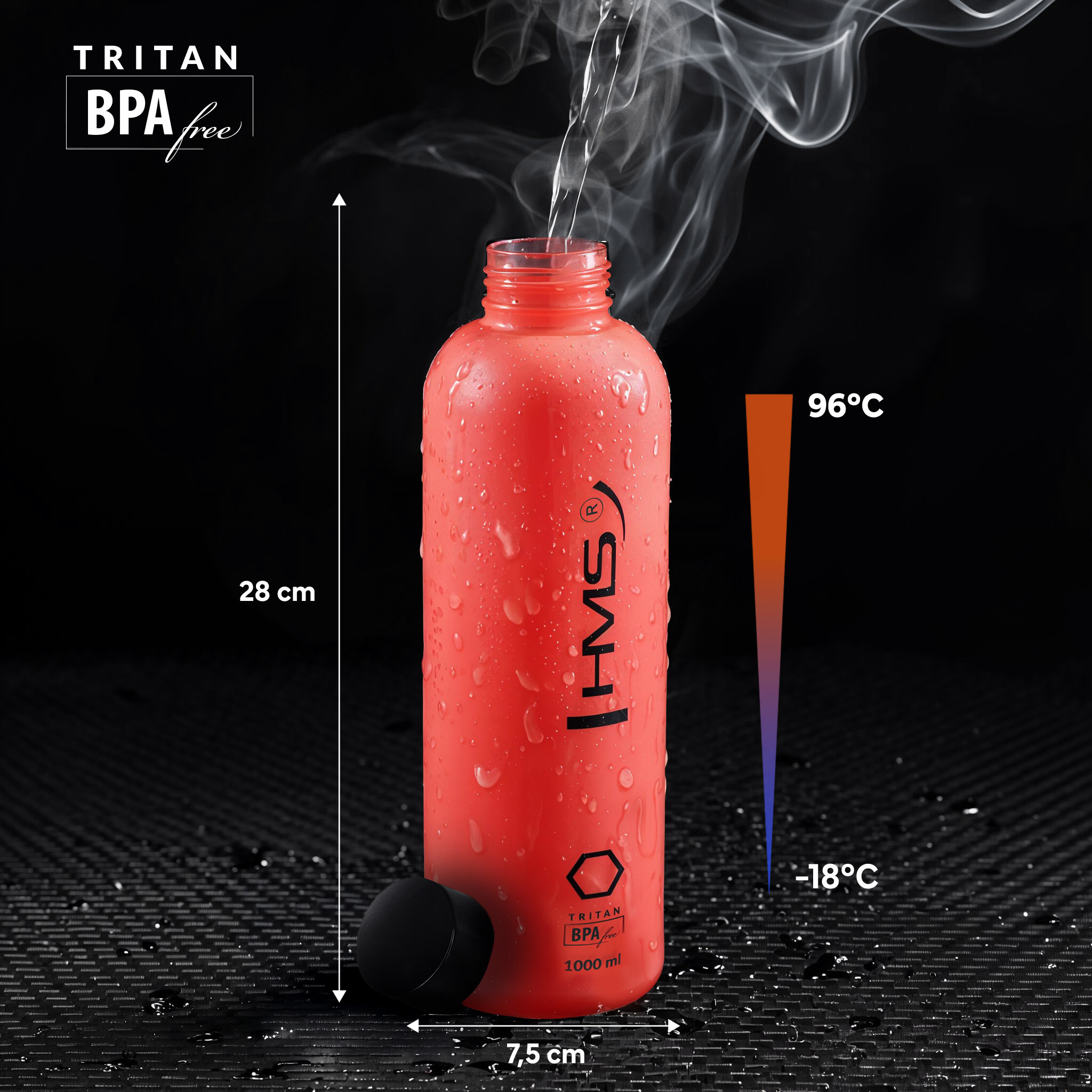 HMS NCD61 ČERVENÁ TRITANOVÁ LÁHEV NA PITÍ 1000 ML NILS CAMP