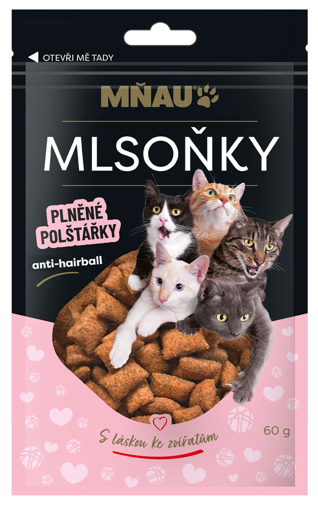 MŇAU Plněné polštářky anti-hairball