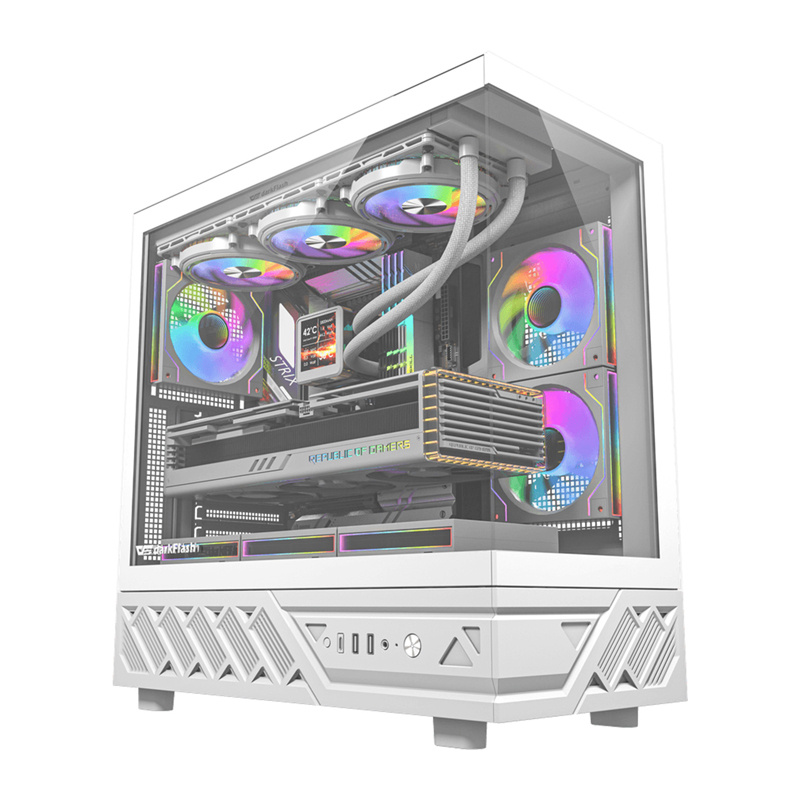 Počítačová skříň DarkFlash DS950 (bílá) + 6 ventilátorů