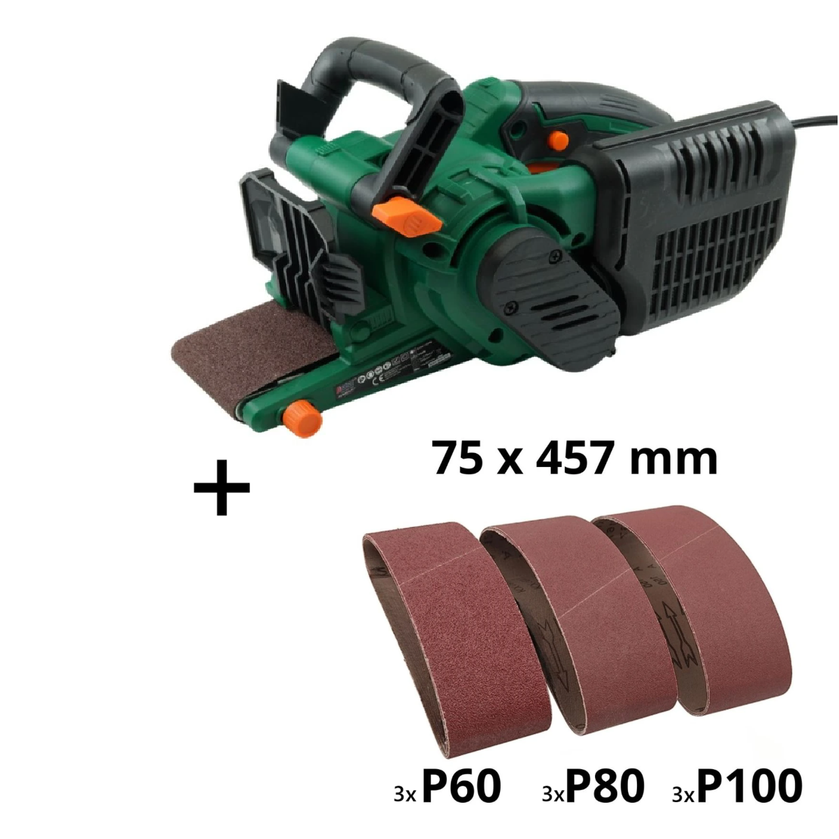 Pásová bruska 600W + 9x brusný pás