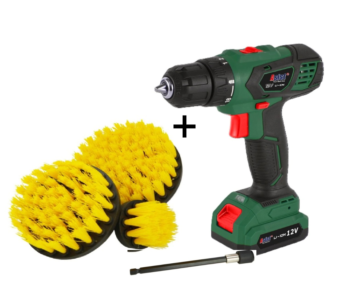 Aku vrtačka 12V Li-lon, 2rychlostní  + univerzální kartáče