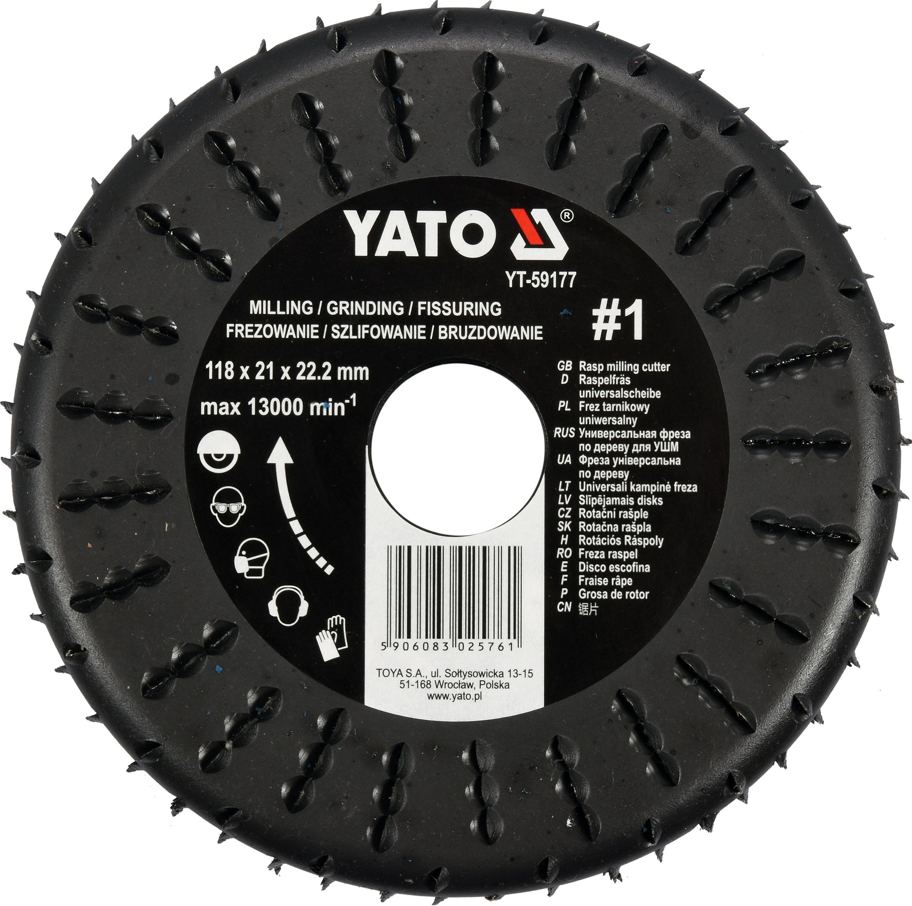 YATO Rotační rašple frézovací univerzální 118 mm