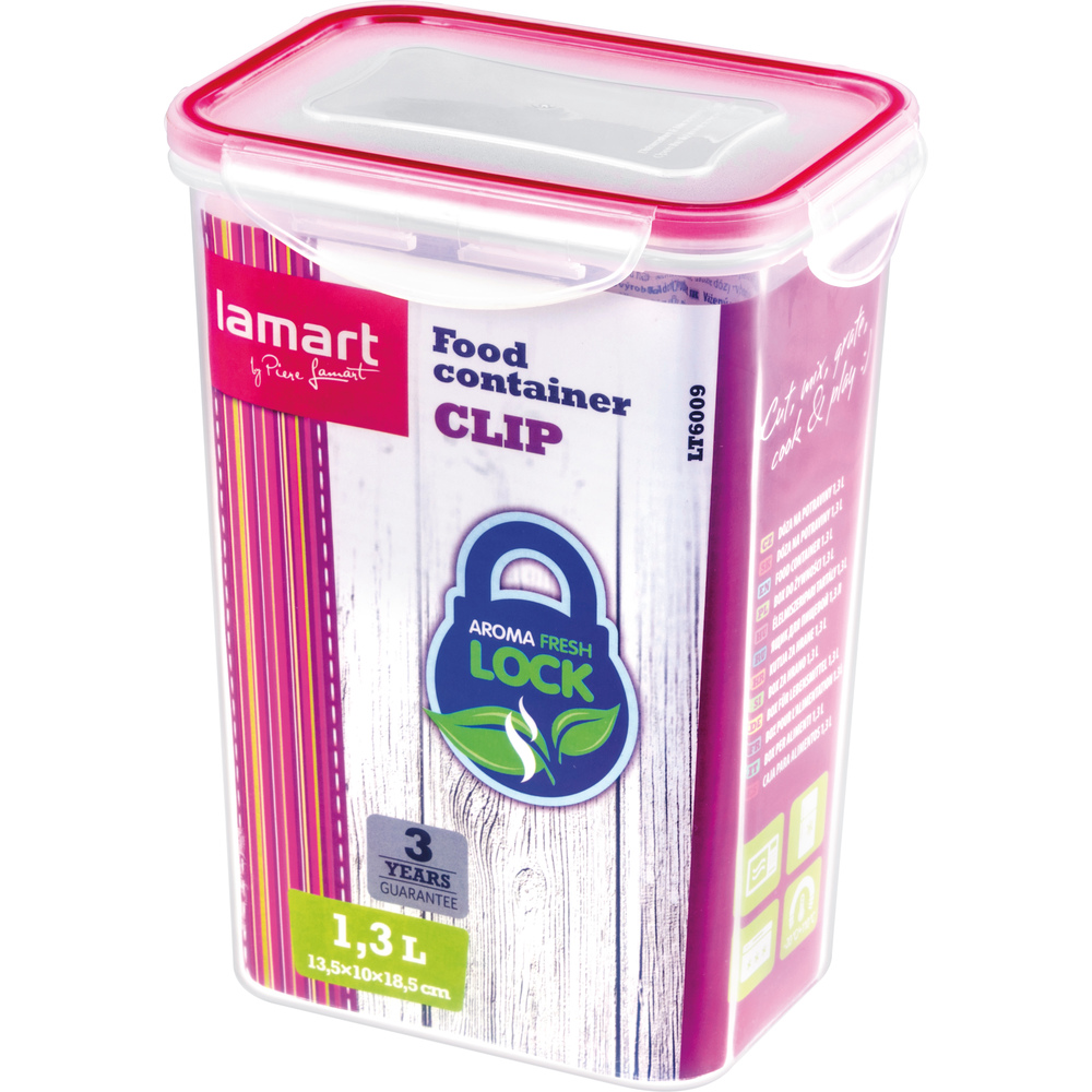 Dóza, obdélník, 1,3 l, LAMART CLIP LT6009