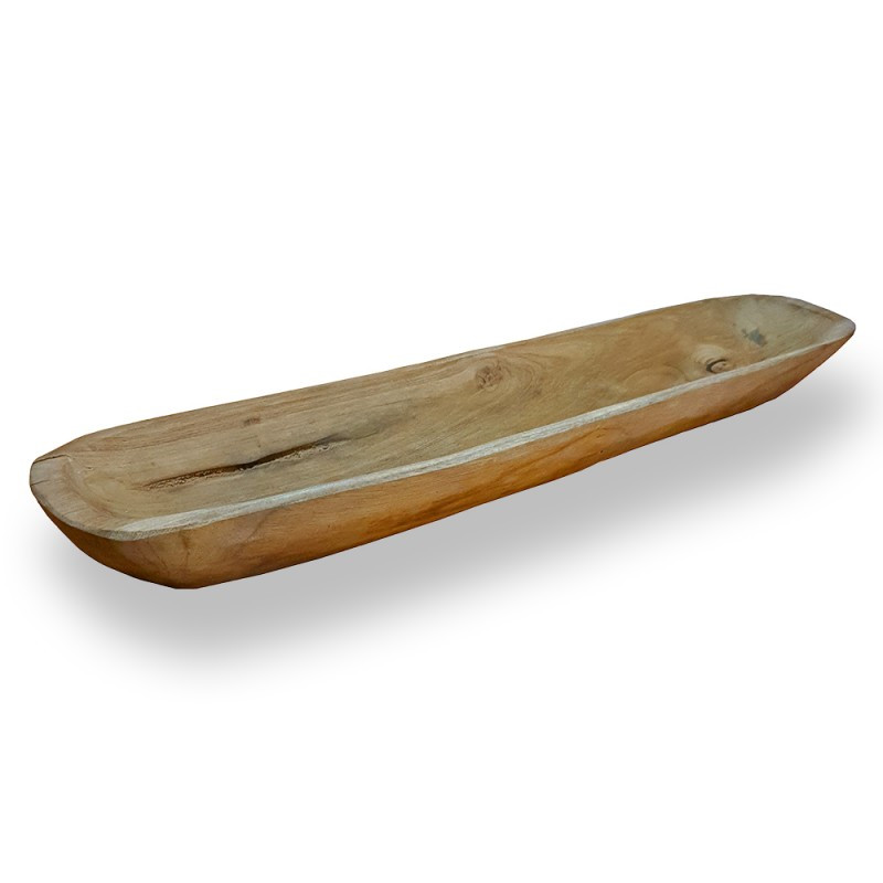 Mísa loďka zaoblená teaková, 60 cm