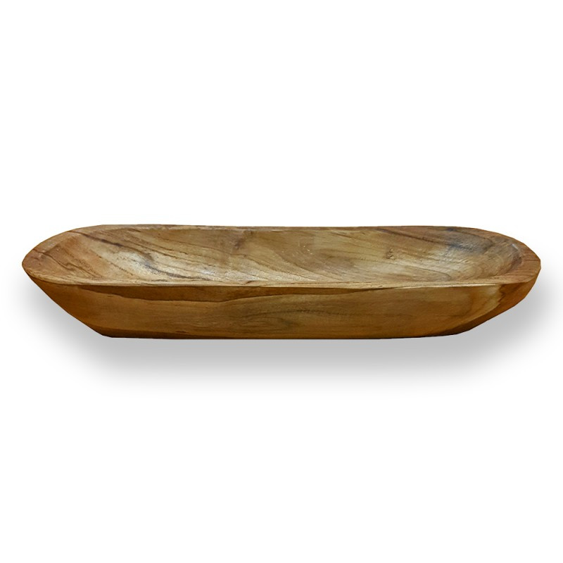 Mísa loďka zaoblená teaková, 40 cm