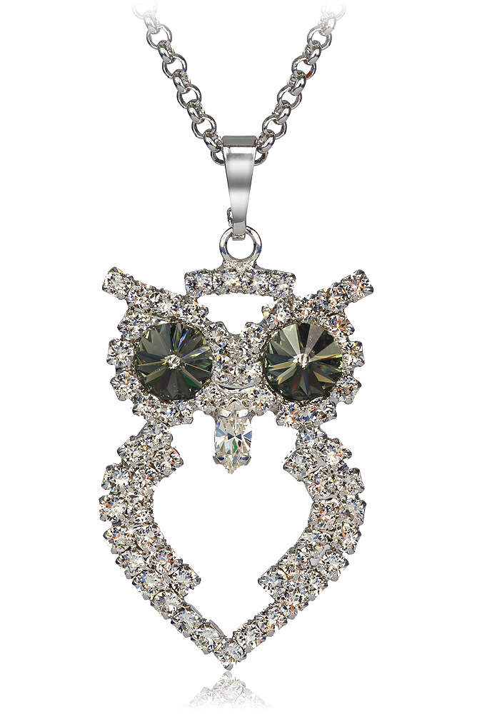 Swarovski-Crystals Štrasový náhrdelník Swarovski - Sova
