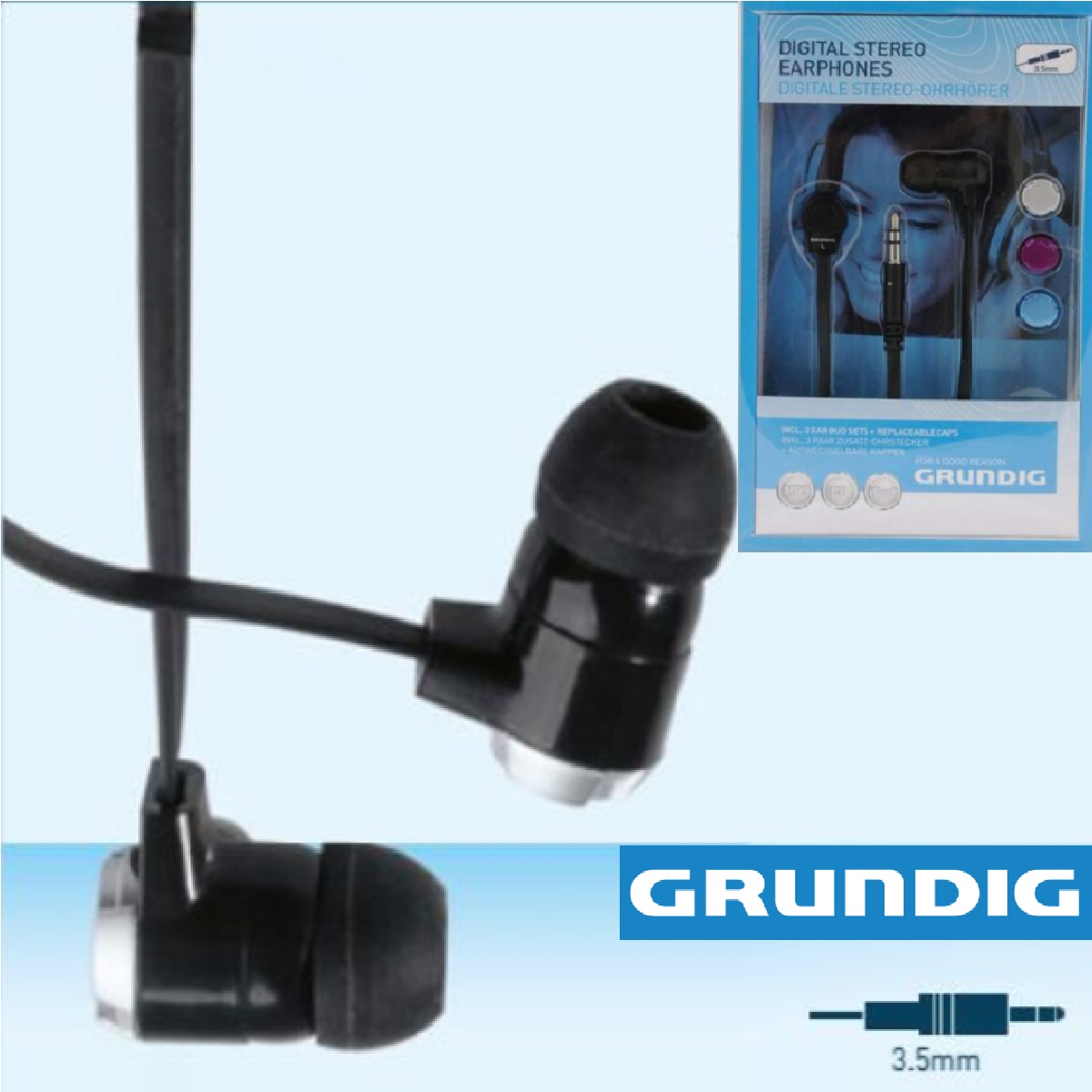 Sluchátka GRUNDIG - špunty, Jack 3,5mm