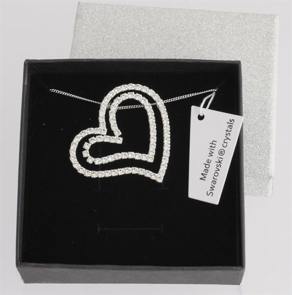 Swarovski-Crystals Štrasový náhrdelník Swarovski - křišťálové srdce double