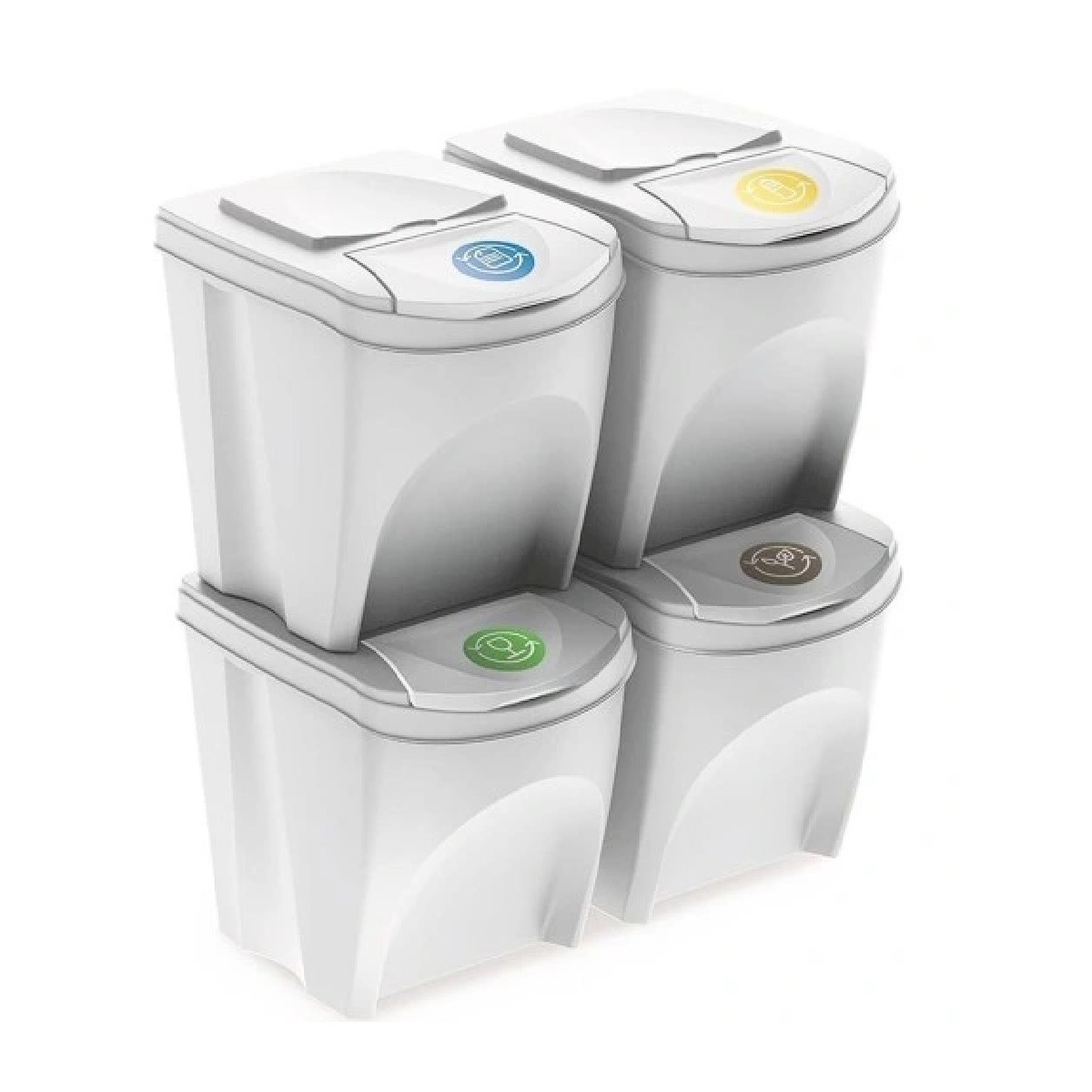 PROSPERPLAST Odpadkový koš SORTIBOX popelavě šedý - 4x25L