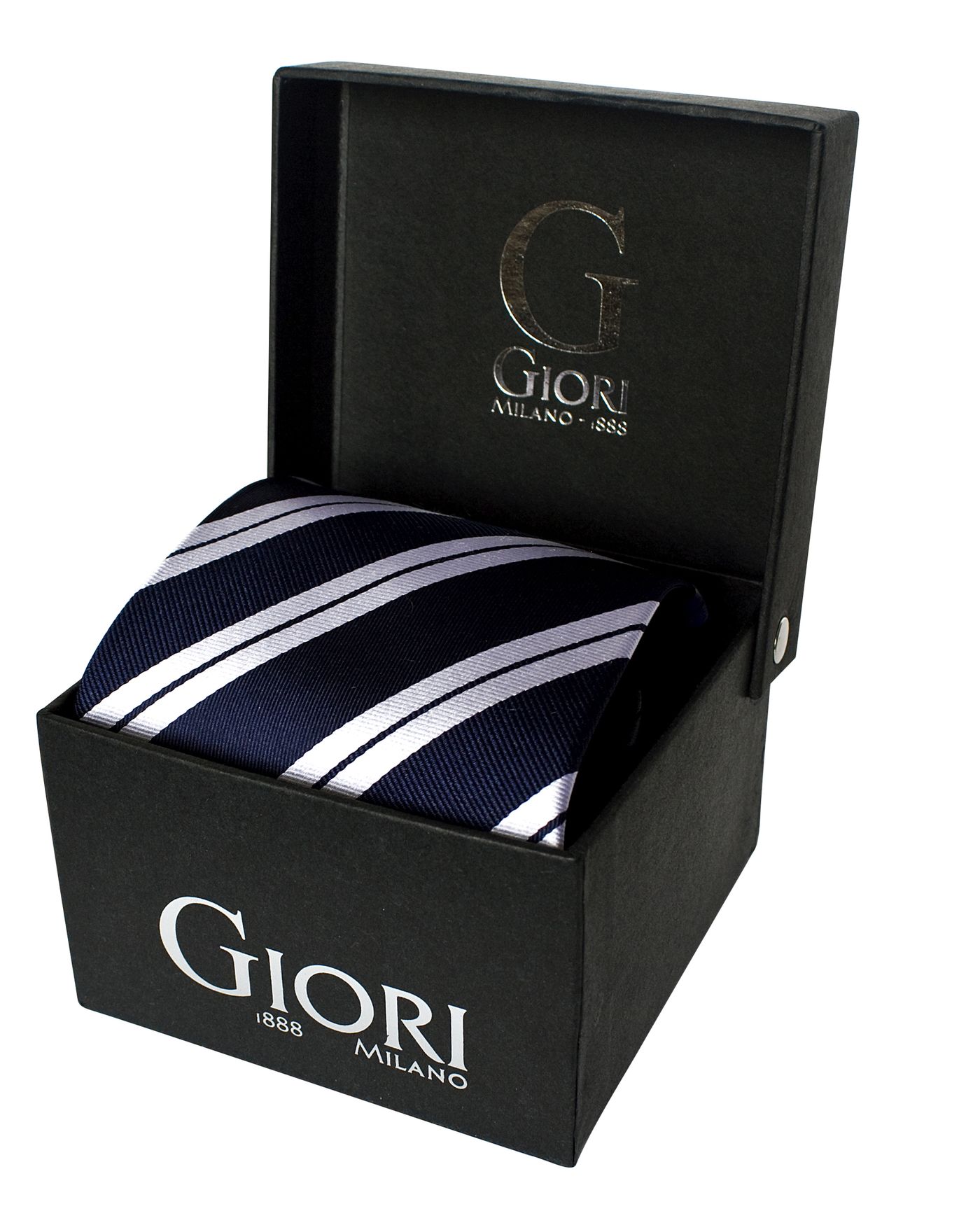 Hedvábná kravata Giori Milano RS0805, modro-bílá