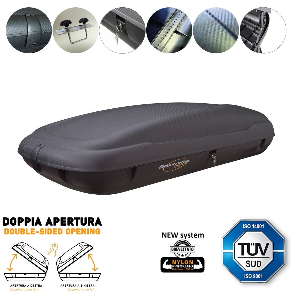 ARTPLAST Linea Carbon BA400PA-DS Střešní box 400 L, oboustranný