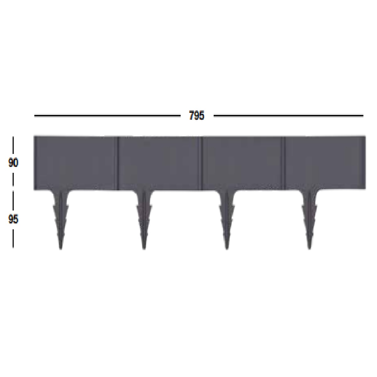 ARTPLAST BR01AN Umělý obrubník - plůtek BORDURE 795x185mm - antracit