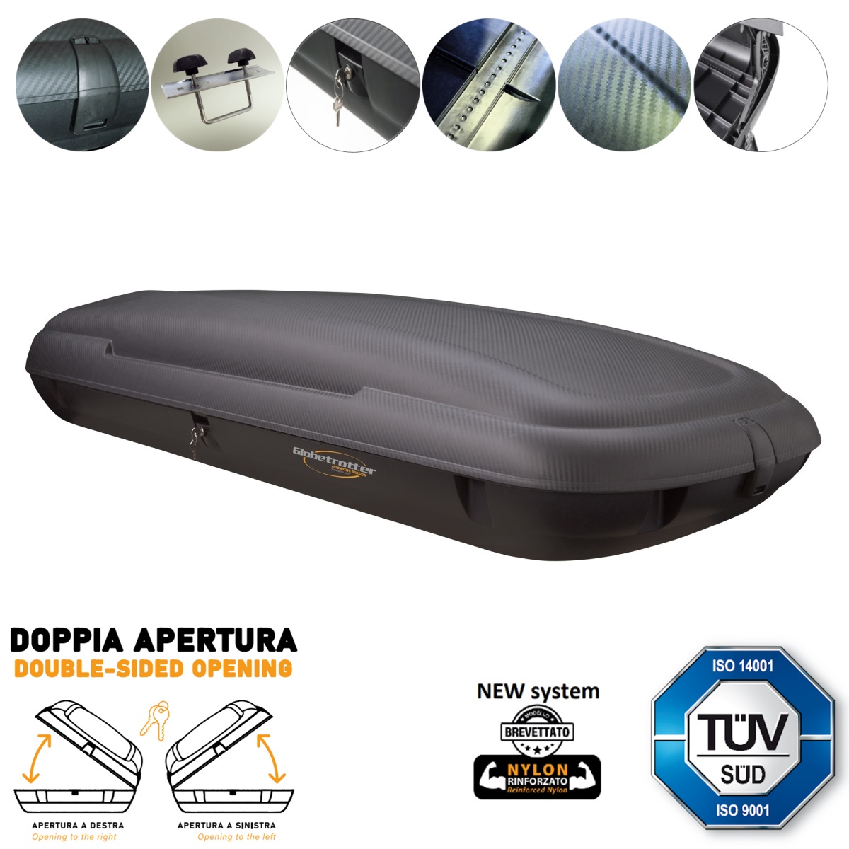 ARTPLAST Linea Carbon BA480PA-DS Střešní box480 L, oboustranný