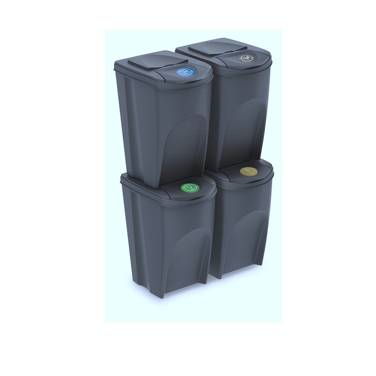 PROSPERPLAST Sada odpadkových košů SORTIBOX, 4x35l