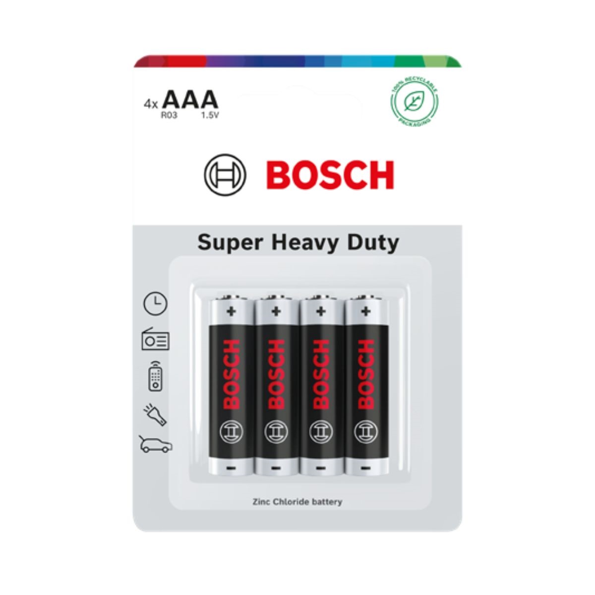 BOSCH Super Heavy Duty R03SHD4B-00 Baterie AAA, 4 ks