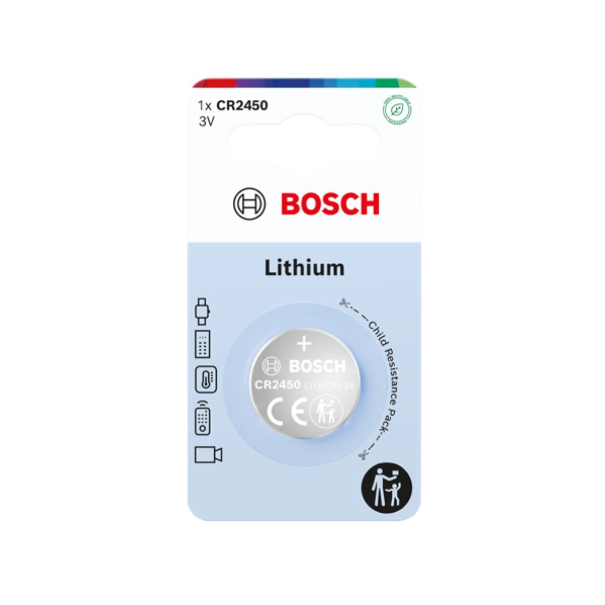 BOSCH Lithium CR2450B1-00 Baterie CR2450, 1 ks