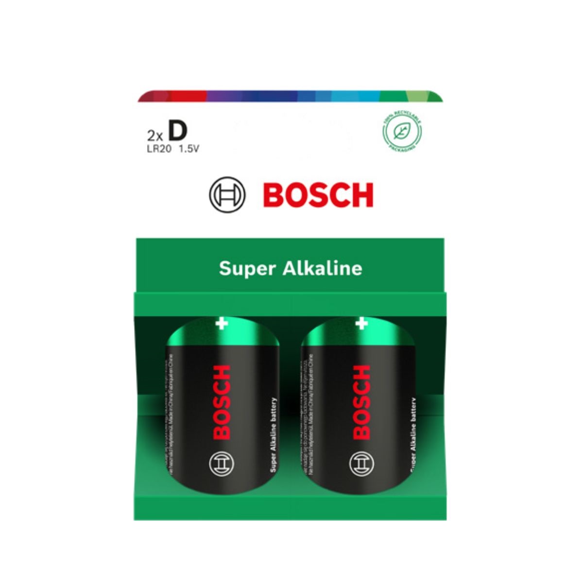 BOSCH Super Alkaline LR20SA2B-00 Baterie D LR20, 2 ks