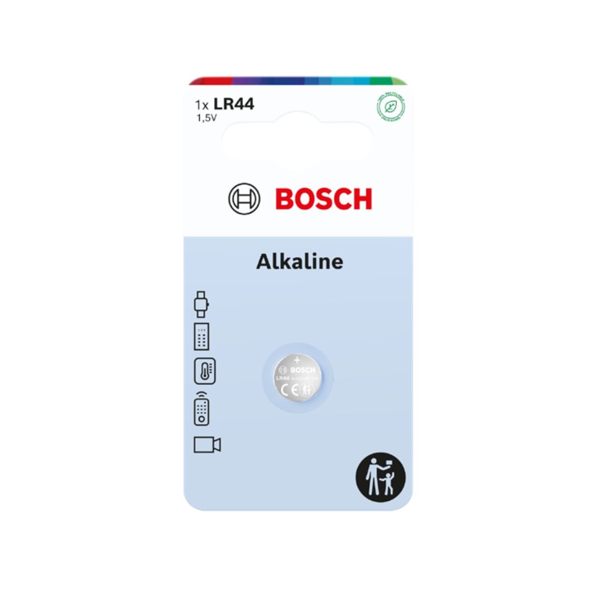 Levně BOSCH Alkaline LR44B1-00 Baterie LR44, 1 ks