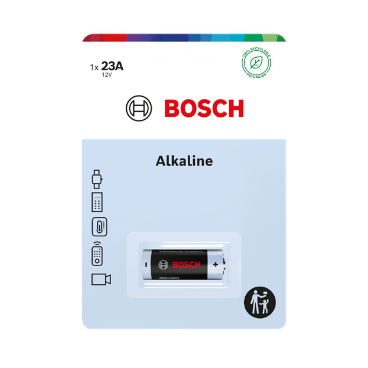 BOSCH Alkaline 23A1B-00 Baterie 23A, 12V 1 ks